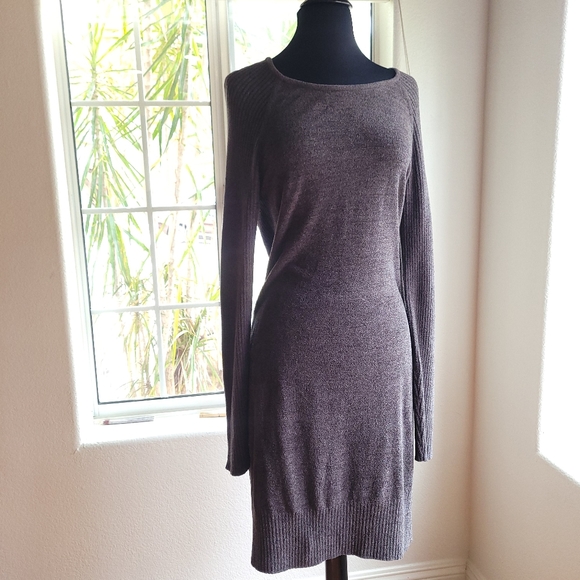 🍒NWT🍒 BAREFOOT DREAMS DARK GRAY LONG SLEEVE DRESS - Picture 2 of 10